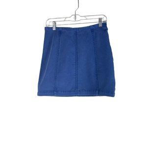 Free People Blue Cotton Stretch Mini Skirt Size 12